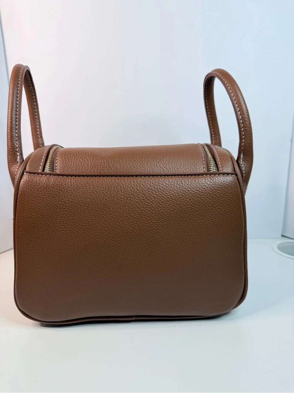 Brown Leather Crossbody Bag with Zip Wallet